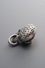 925 Sterling Silver-Antiqued-Agate Fu Character Pendant-15mm - Image 2