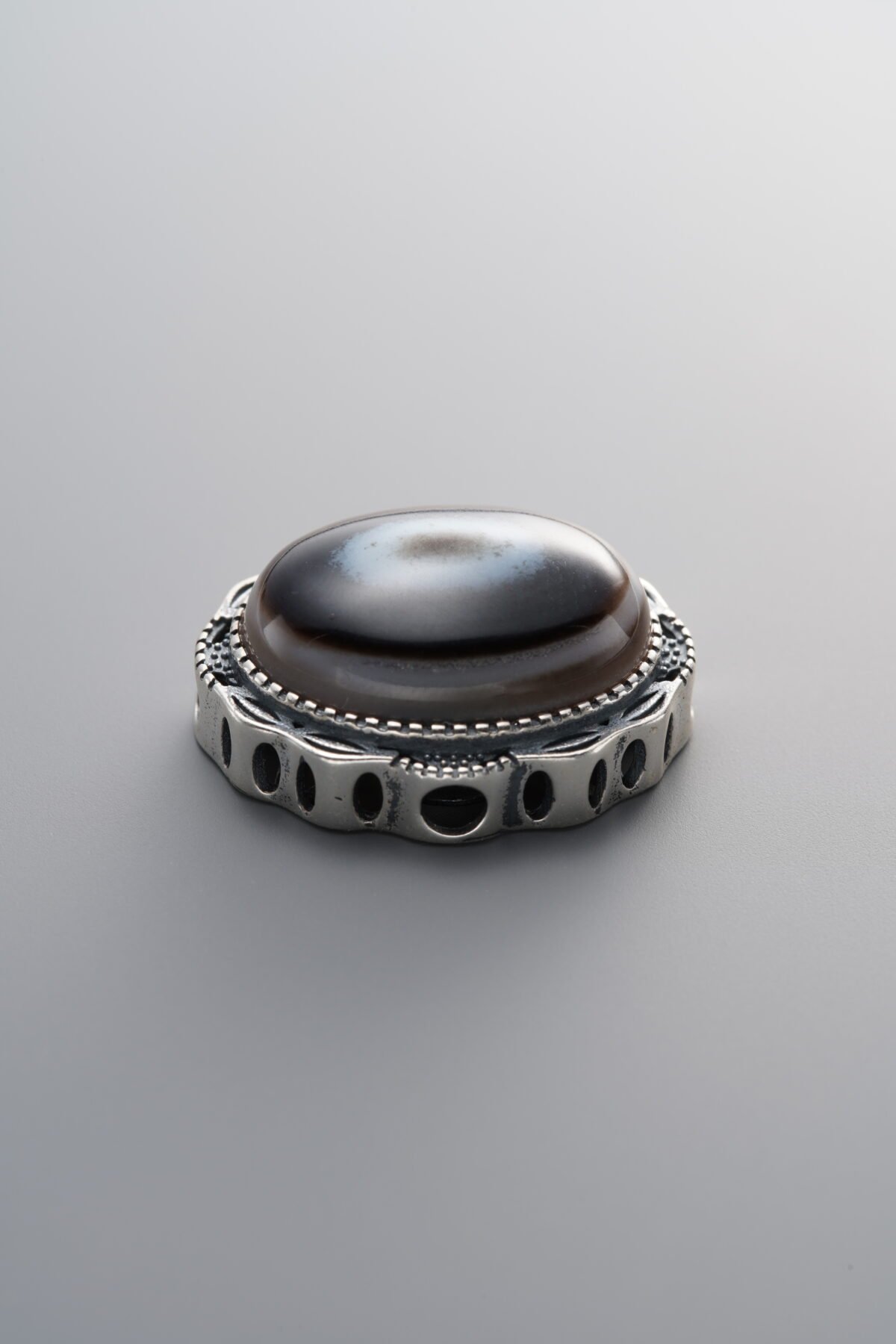 925 Sterling Silver-Antiqued-Agate Box Bead-22mm - Image 4