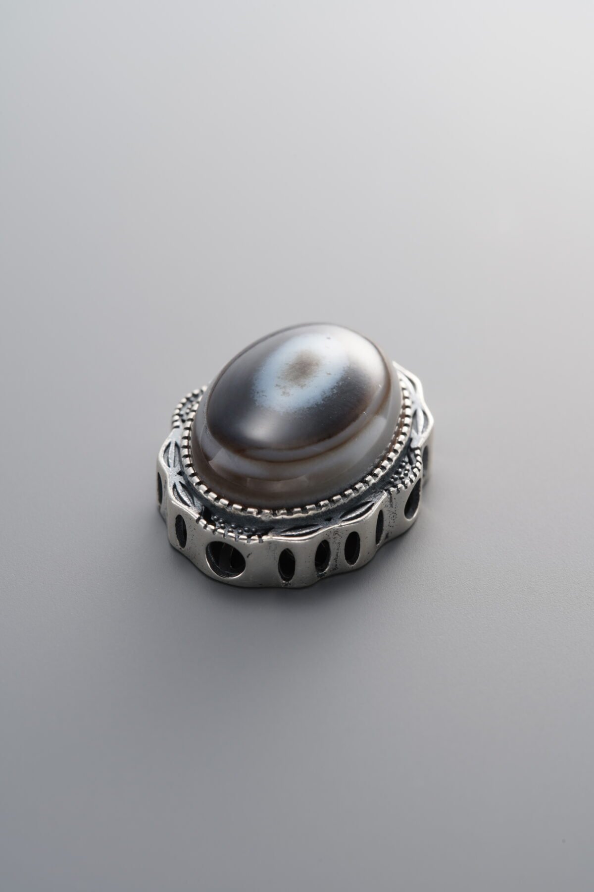 925 Sterling Silver-Antiqued-Agate Box Bead-22mm - Image 3