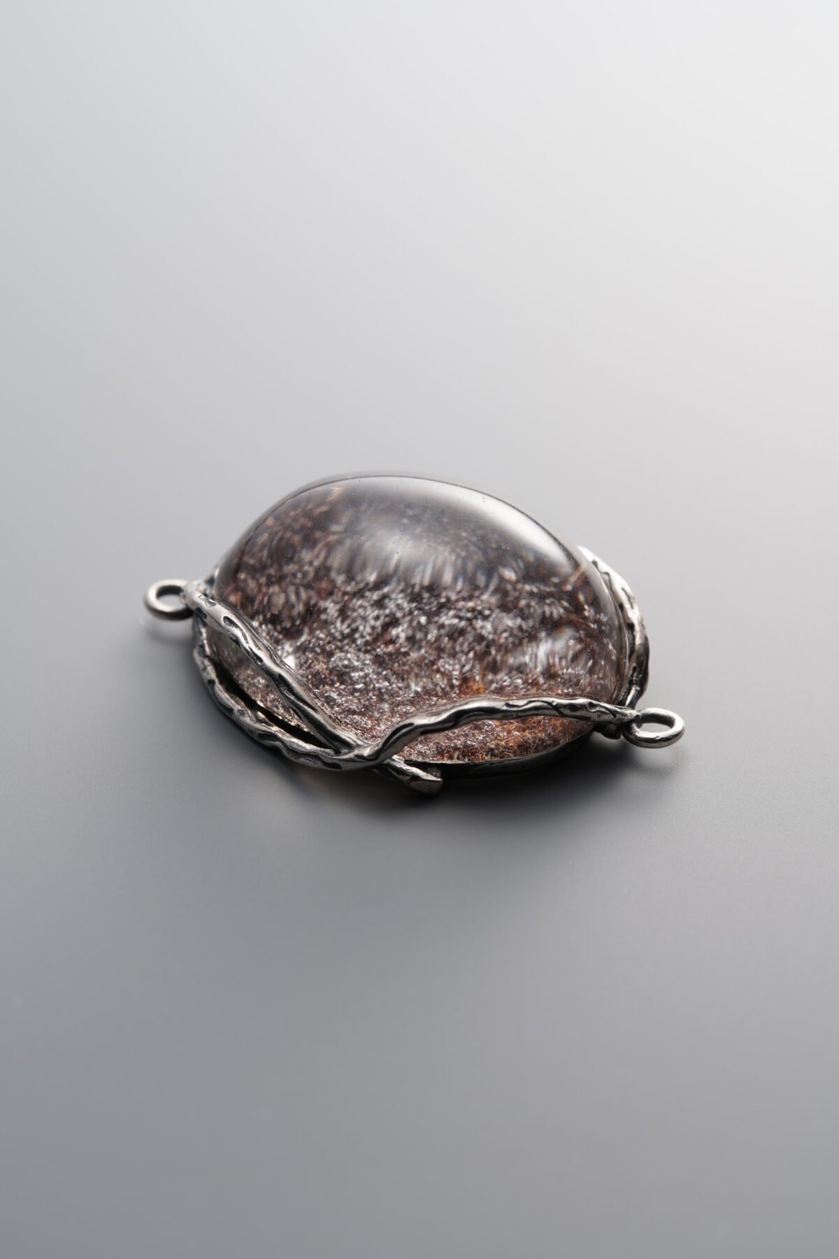 925 Sterling Silver-Antiqued-Phantom Double Loop Connector-31mm - Image 4