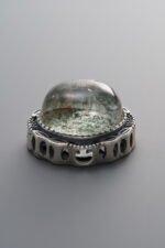 925 Sterling Silver-Antiqued-Green Phantom Quartz Box Bead-18mm - Image 3