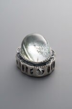 925 Sterling Silver-Antiqued-Green Phantom Quartz Box Bead-18mm - Image 2