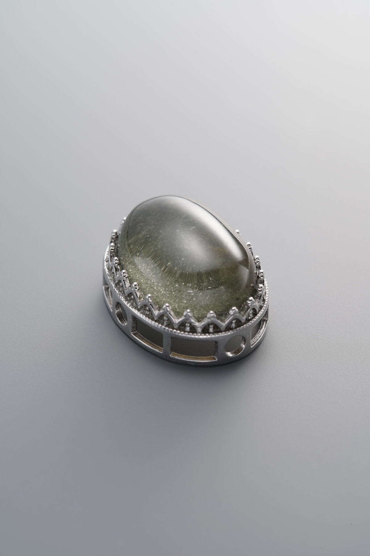 925 Sterling Silver-Bright-Green Phantom Quartz Box Bead-21mm - Image 3