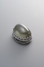 925 Sterling Silver-Bright-Green Phantom Quartz Box Bead-21mm - Image 3