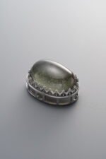 925 Sterling Silver-Bright-Green Phantom Quartz Box Bead-21mm - Image 2