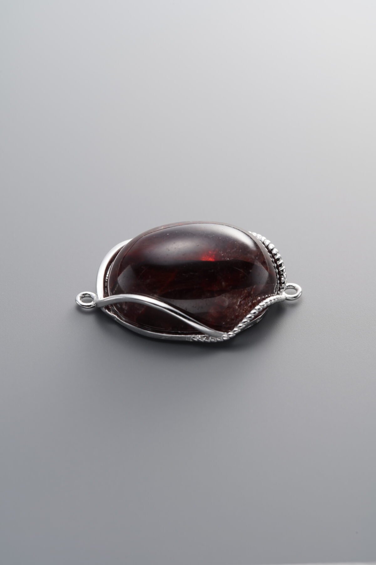 Red Cherry Blossom Agate Double Bail