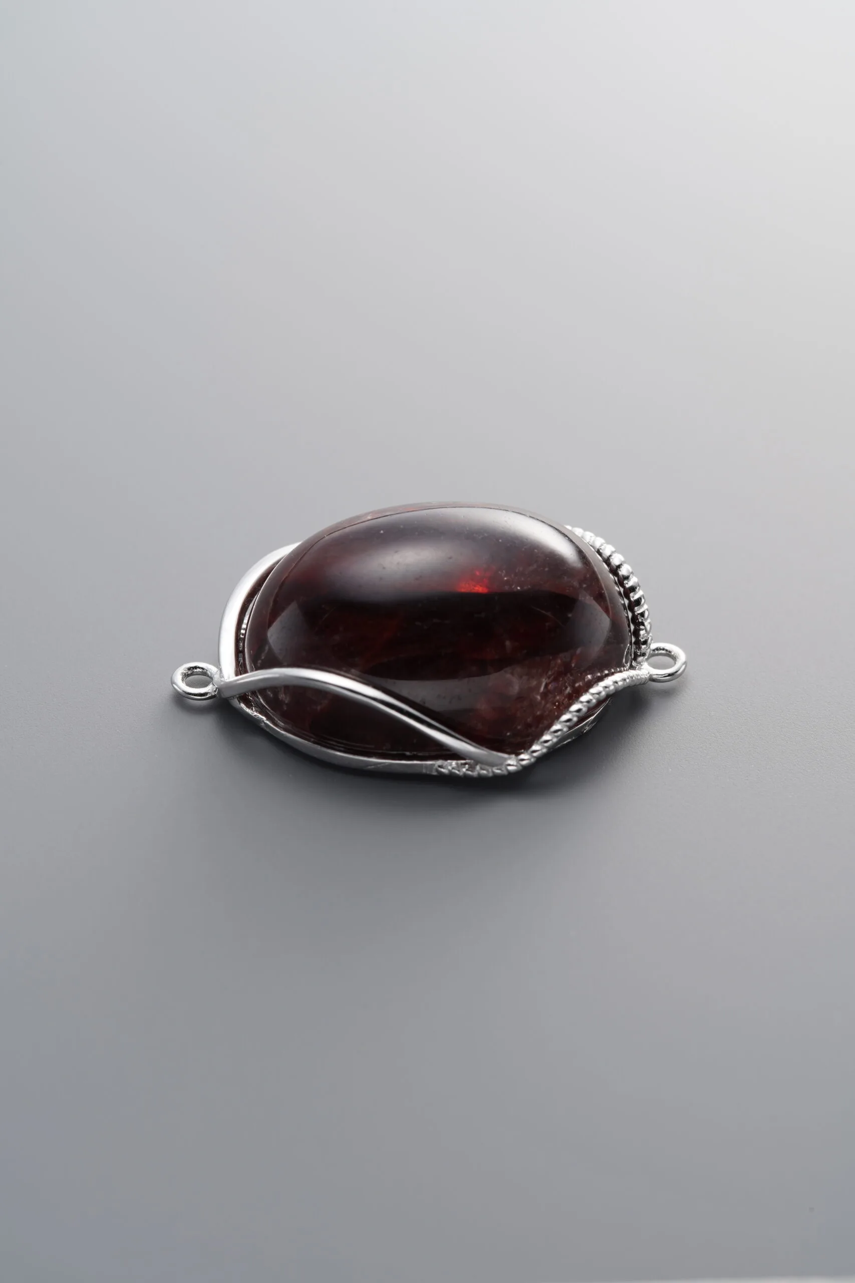 Red Cherry Blossom Agate Double Bail