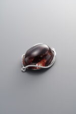925 Sterling Silver-Bright-Red Flower Agate Double Loop Connector-26mm