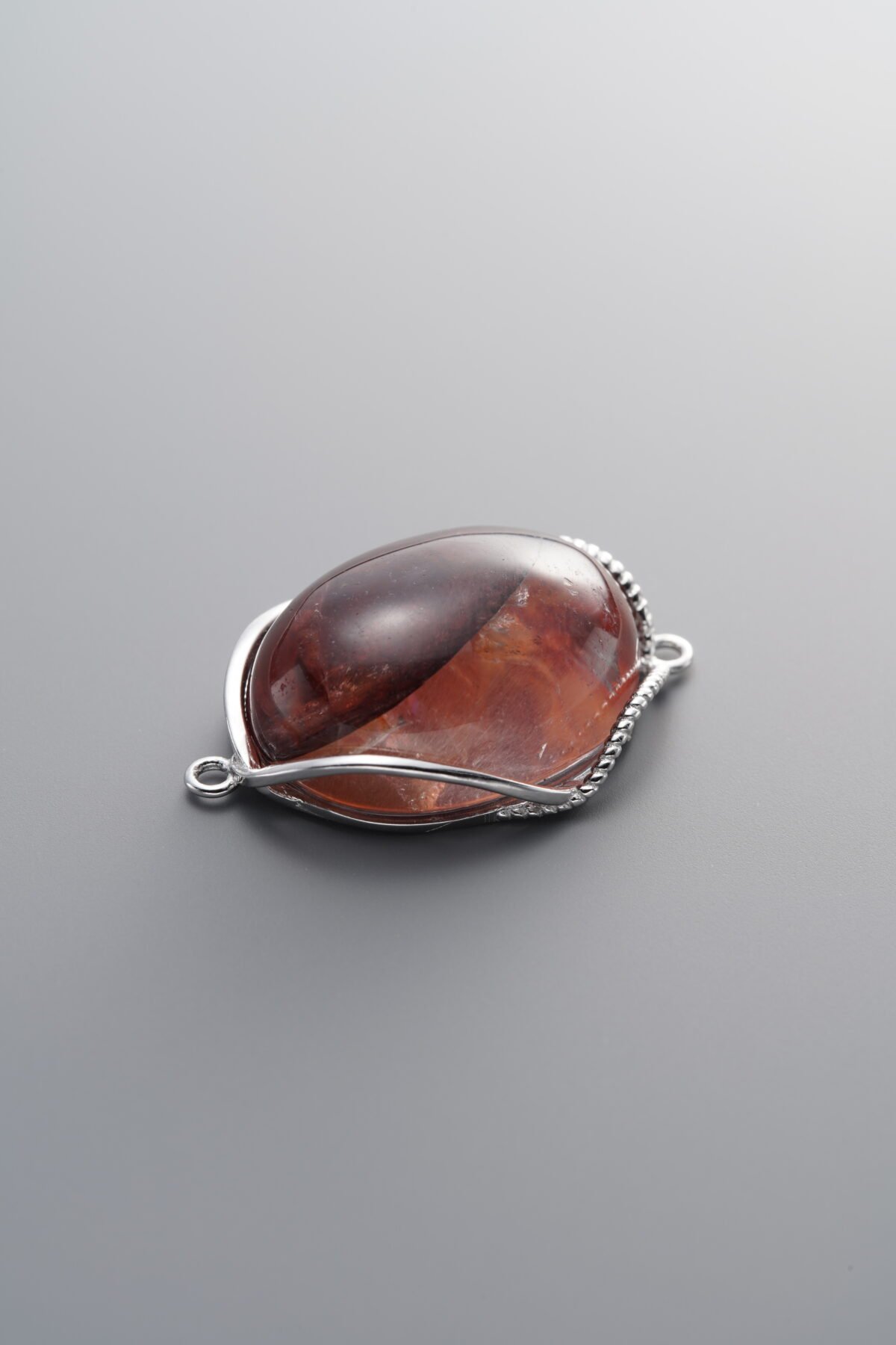 925 Sterling Silver-Bright-Red Flower Agate Double Loop Connector-27mm - Image 4