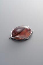 925 Sterling Silver-Bright-Red Flower Agate Double Loop Connector-27mm - Image 4