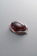 925 Sterling Silver-Bright-Red Flower Agate Double Loop Connector-27mm - Image 3