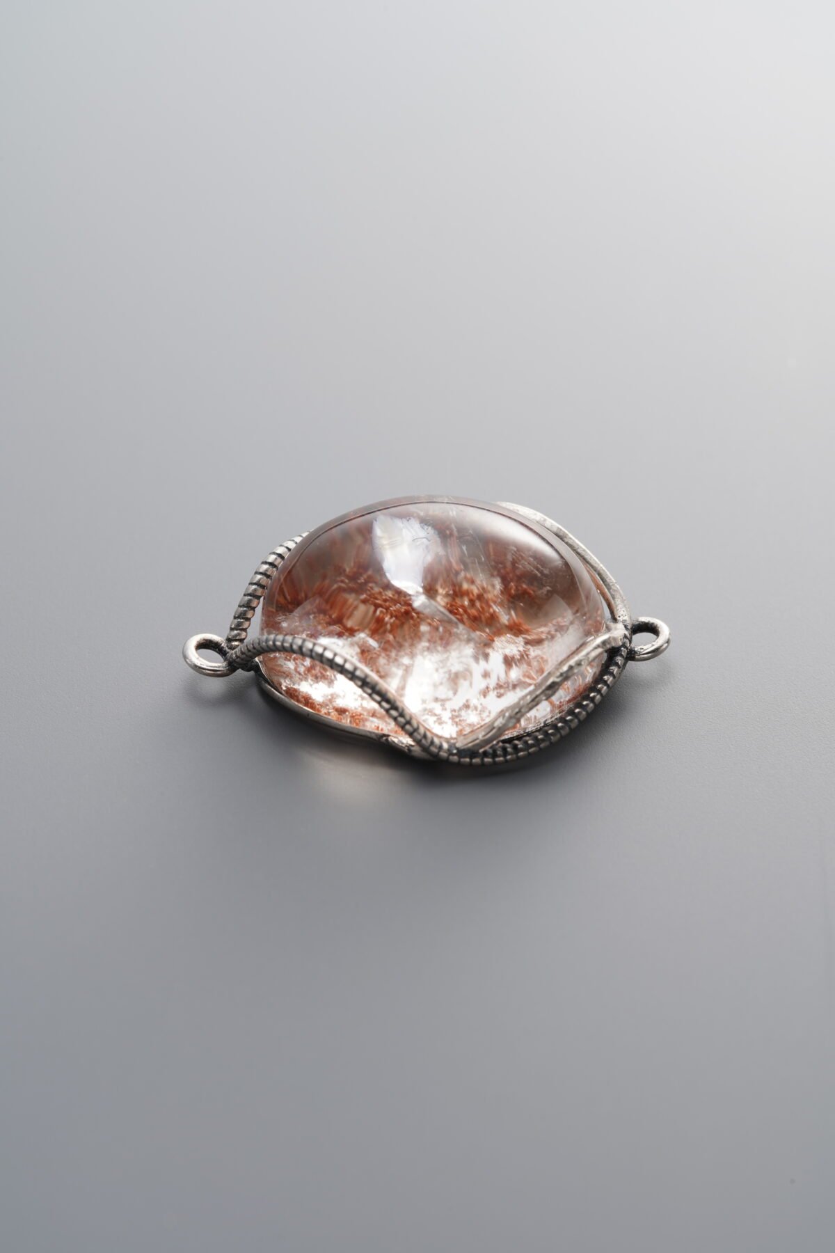 925 Sterling Silver-Antiqued-Phantom Double Loop Connector-25mm - Image 1