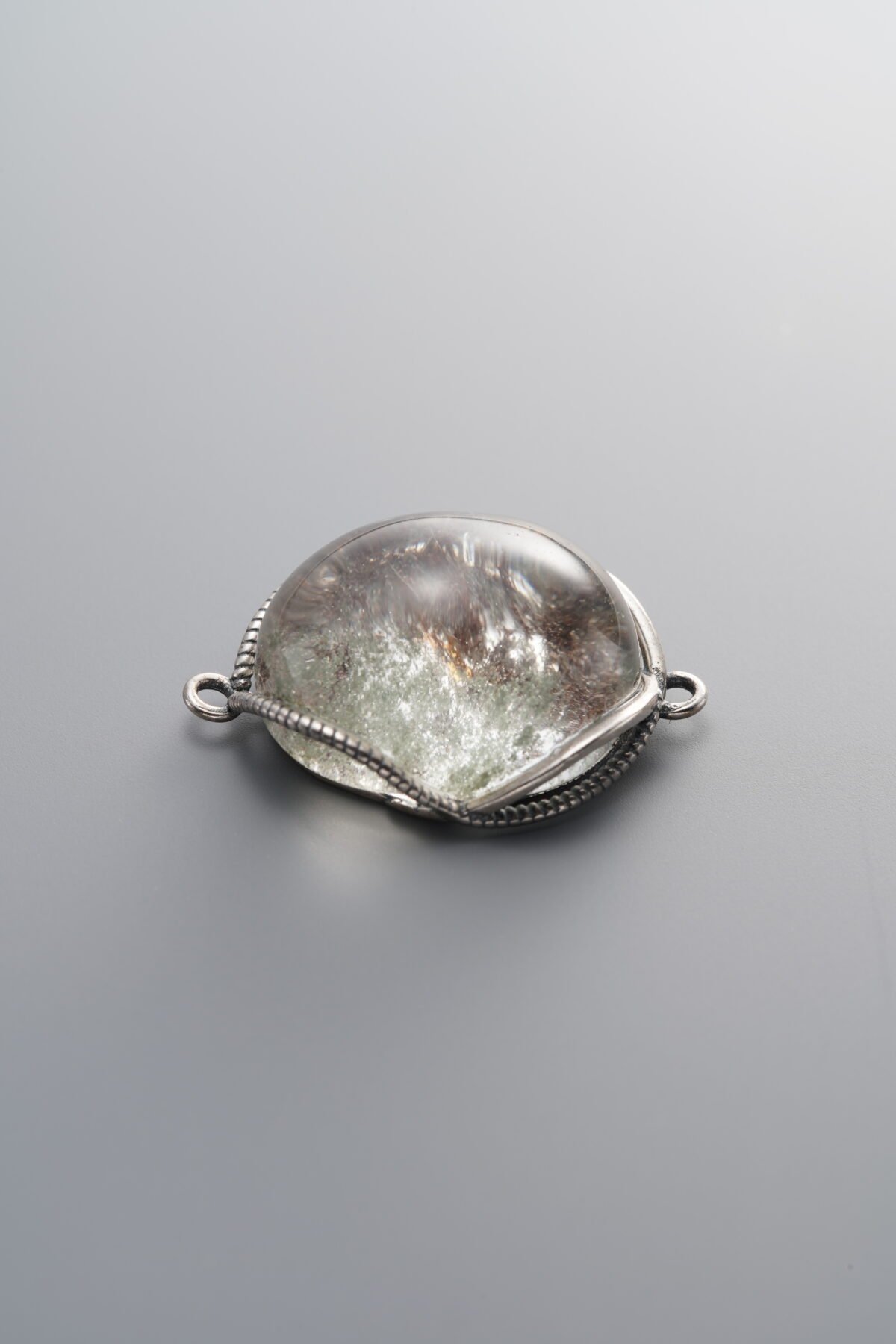 925 Sterling Silver-Antiqued-Phantom Double Loop Connector-25mm - Image 1