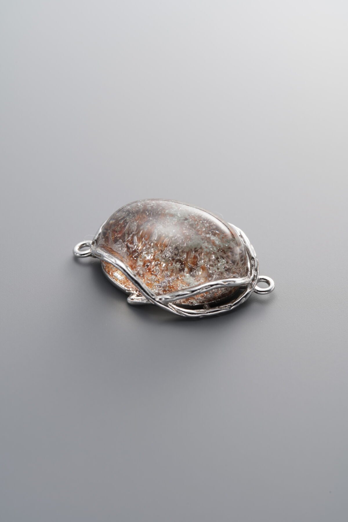 925 Sterling Silver-Antiqued-Phantom Double Loop Connector-26mm - Image 1