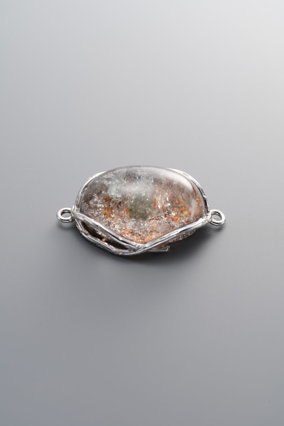925 Sterling Silver-Antiqued-Phantom Double Loop Connector-26mm - Image 2