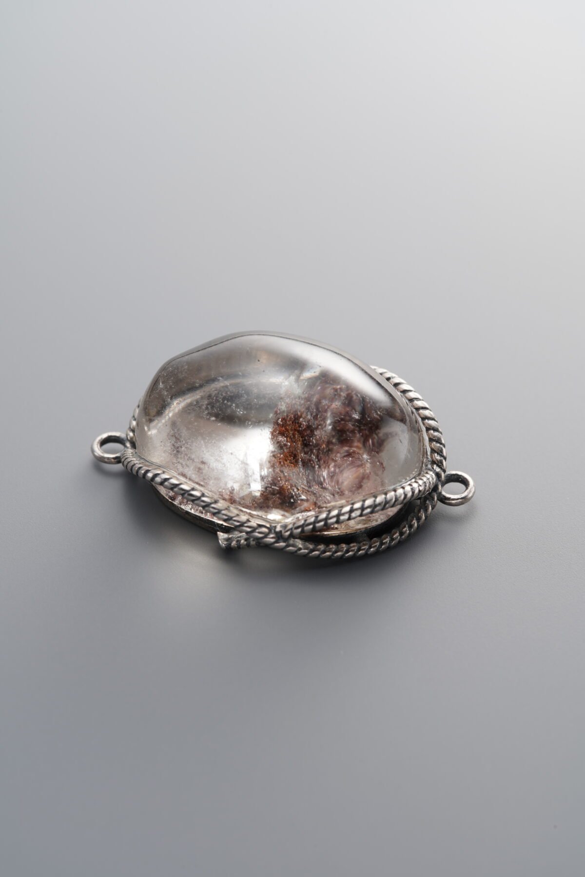 925 Sterling Silver-Antiqued-Phantom Double Loop Connector-28mm - Image 2