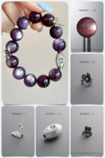 Natural Lepidolite & 925 Antiqued Sterling Silver DIY Bracelet Kit