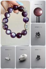 Natural Lepidolite & 925 Antiqued Sterling Silver DIY Gemstone Bead Bracelet Kit - Image 2
