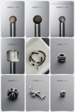 Natural Silver Obsidian & Clear Quartz 925 Antiqued Sterling Silver Double DIY Bracelet Kit