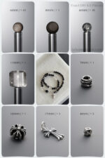 Natural Silver Obsidian & Clear Quartz 925 Antiqued Sterling Silver Double DIY Gemstone Bead Bracelet Kit - Image 2