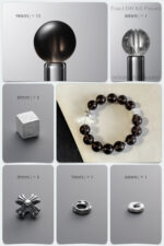 Natural Ice Obsidian & Clear Quartz 925 Antiqued Sterling Silver DIY Bracelet Kit