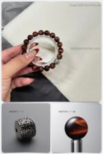 Natural Red Tiger’s Eye & 925 Antiqued Sterling Silver DIY Bracelet Kit