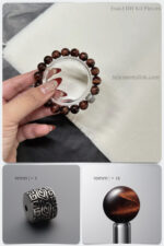 Natural Red Tiger’s Eye & 925 Antiqued Sterling Silver DIY Gemstone Bead Bracelet Kit - Image 2
