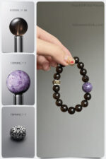 Natural Smoky Quartz & Charoite 925 Sterling Silver DIY Bracelet Kit