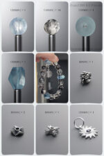 Natural Herkimer Diamond & Aquamarine 925 Sterling Silver DIY Gemstone Bead Bracelet Kit - Image 2