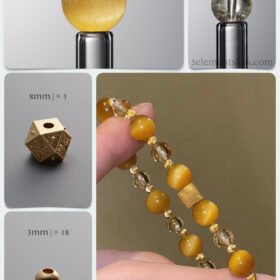Natural Golden Tiger's Eye & Citrine 14K Gold-Plated Silver DIY Bracelet Kit