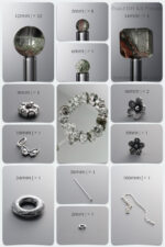Natural Green Phantom Quartz & Neo-Chinese Silver DIY Bracelet Kit