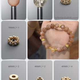 Natural Orange Moonstone & Citrine 14K Gold-Plated DIY Bracelet Kit