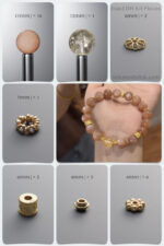 Natural Orange Moonstone & Citrine 14K Gold-Plated DIY Gemstone Bead Bracelet Kit - Image 2