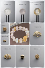 Natural Rose Quartz & Blue Moonstone 14K Gold-Plated DIY Gemstone Bead Bracelet Kit - Image 2