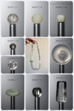 Natural Gray Rabbit Hair Quartz & Hetian Jade Neo-Chinese DIY Bracelet Kit