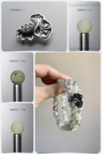 Natural Hetian Jade & Green Rabbit Hair Quartz Neo-Chinese DIY Bracelet Kit