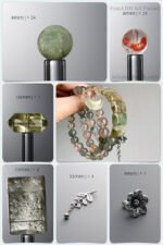 Natural Green Rabbit Hair & Enhydro Quartz Neo-Chinese DIY Bracelet Kit