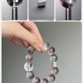 Natural Bi-Color Fluorite & Clear Quartz Mind Blast DIY Bracelet Kit