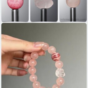 Natural Rose Quartz & Rhodonite Awakened Lion DIY Bracelet Kit