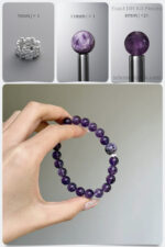 Natural Amethyst & Charoite Spiritual Blast DIY Gemstone Bead Bracelet Kit - Image 2