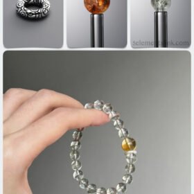 Natural Chlorite Phantom & Citrine Phantom Energy Cycle DIY Bracelet Kit