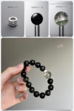 Natural Black Obsidian & Green Phantom Quartz Purification DIY Bracelet Kit