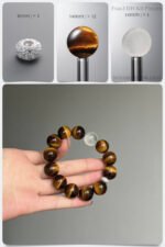 Natural Yellow Tiger's Eye & Milky Quartz Grounding DIY Bracelet Kit