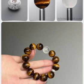 Natural Yellow Tiger's Eye & Milky Quartz Grounding DIY Bracelet Kit