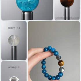 Natural Blue Apatite & Gray Moonstone Insight DIY Bracelet Kit