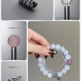 Natural White Phantom & Rose Quartz Creative Design DIY Bracelet Kit