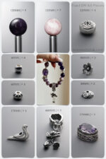 Natural Plum Blossom Tourmaline & Amethyst Secret Garden DIY Bracelet Kit