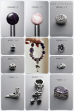 Natural Plum Blossom Tourmaline & Amethyst Secret Garden DIY Gemstone Bead Bracelet Kit - Image 2