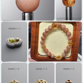 Natural Orange Moonstone & Yellow Quartz Golden Gourd Manifestation DIY Bracelet Kit