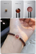 Natural Garnet & Pink Strawberry Quartz Vitality DIY Gemstone Bead Bracelet Kit - Image 2